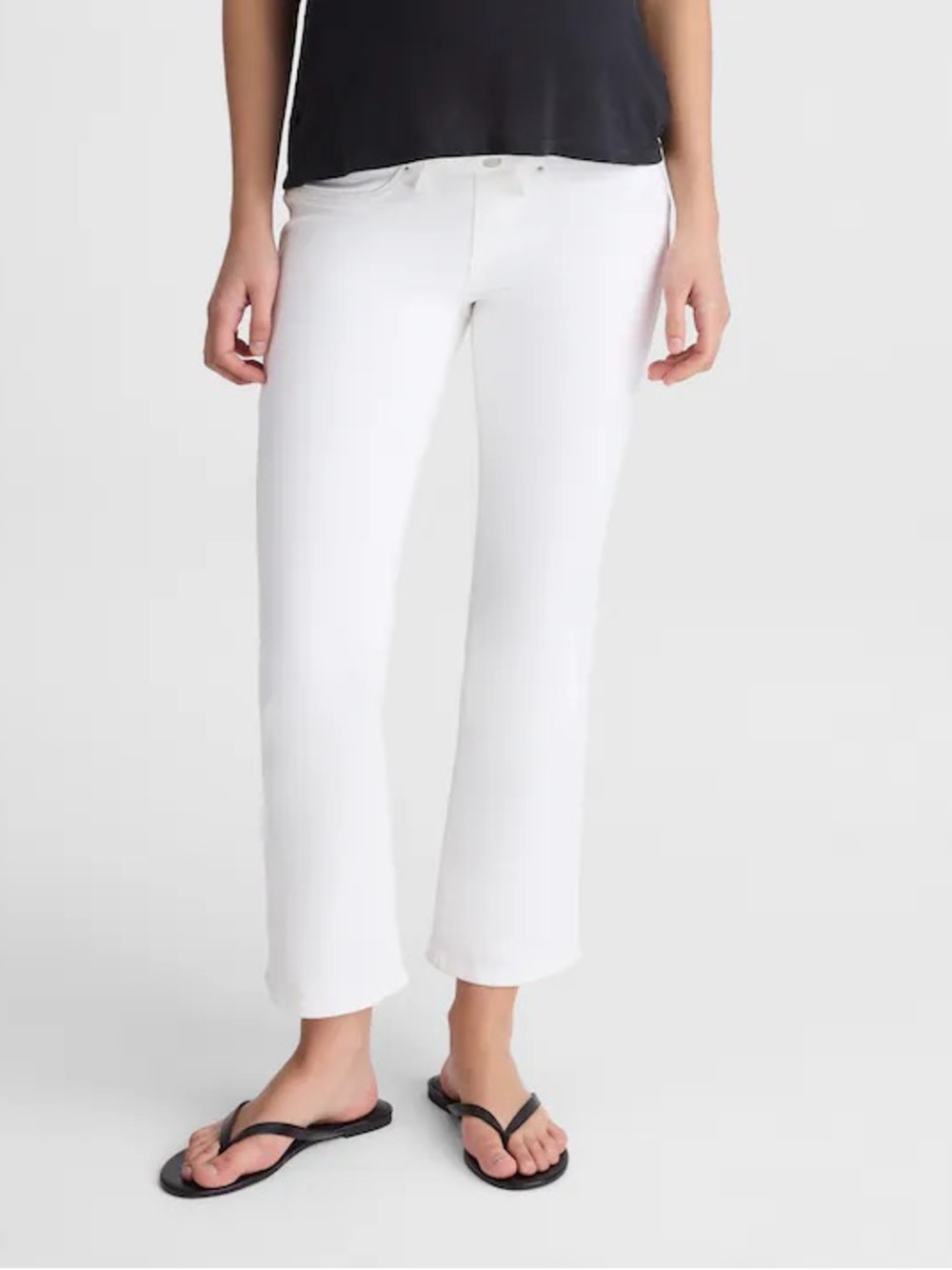Madewell The Maternity Flare Crop Jean in Super Stretch Denim white Size 31 NWT